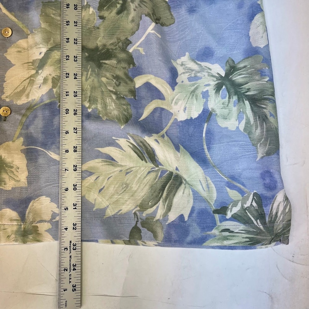 Tommy Bahama Mens Silk Tropical Leaf Camp Shirt Original Fit Jacquard Size 3XL - Picture 13 of 13